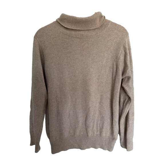 Croft & Barrow 100% Cashmere Beige Turtleneck Sweater Women's M Classic - Picture 1 of 4